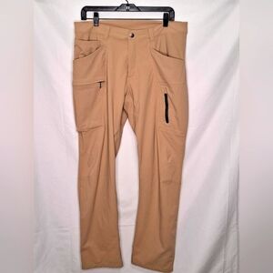 The North Face Retrac Tech Pant Mens Tan Khaki Thigh Pockets Tan Color Size 34